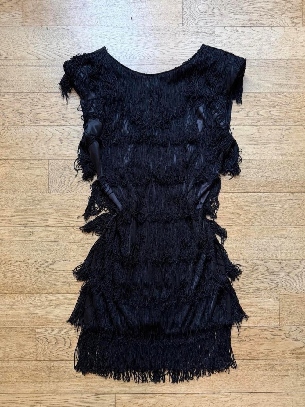 Steppin' Out Black Fringe Mini Dress